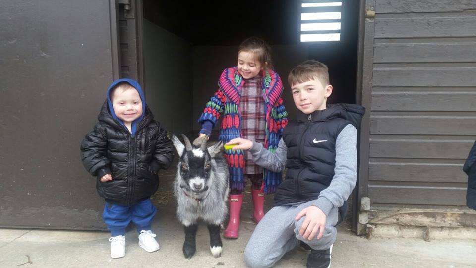 Childeren with Goat