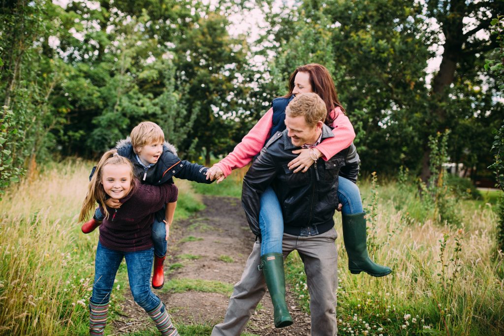 Family on walk 